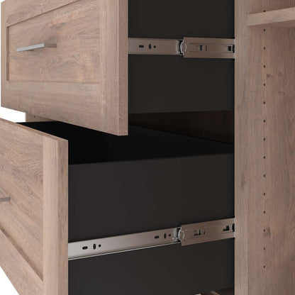 Bestar - Pur 86in Closet Organizer with Storage Cubbies in Rustic Brown - 26853-000009 veiw 11
