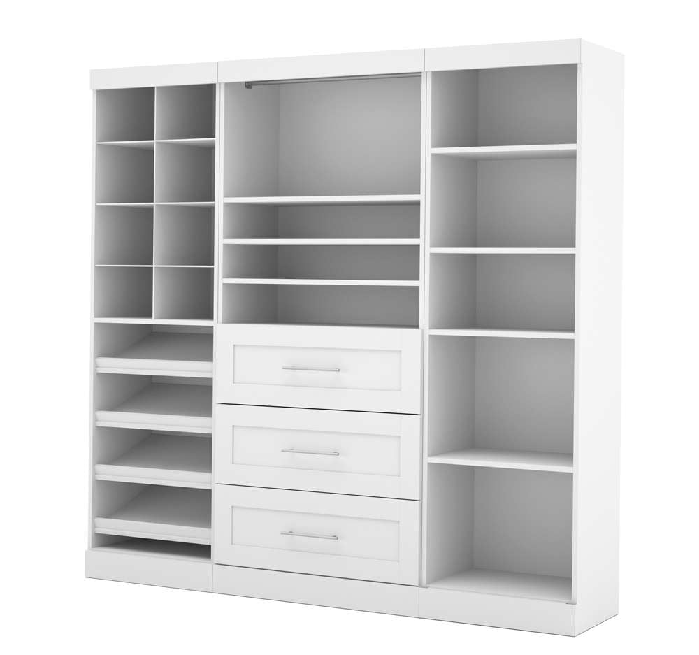 Bestar - Pur 86in Closet Organizer with Storage Cubbies in White - 26853-17 veiw 1
