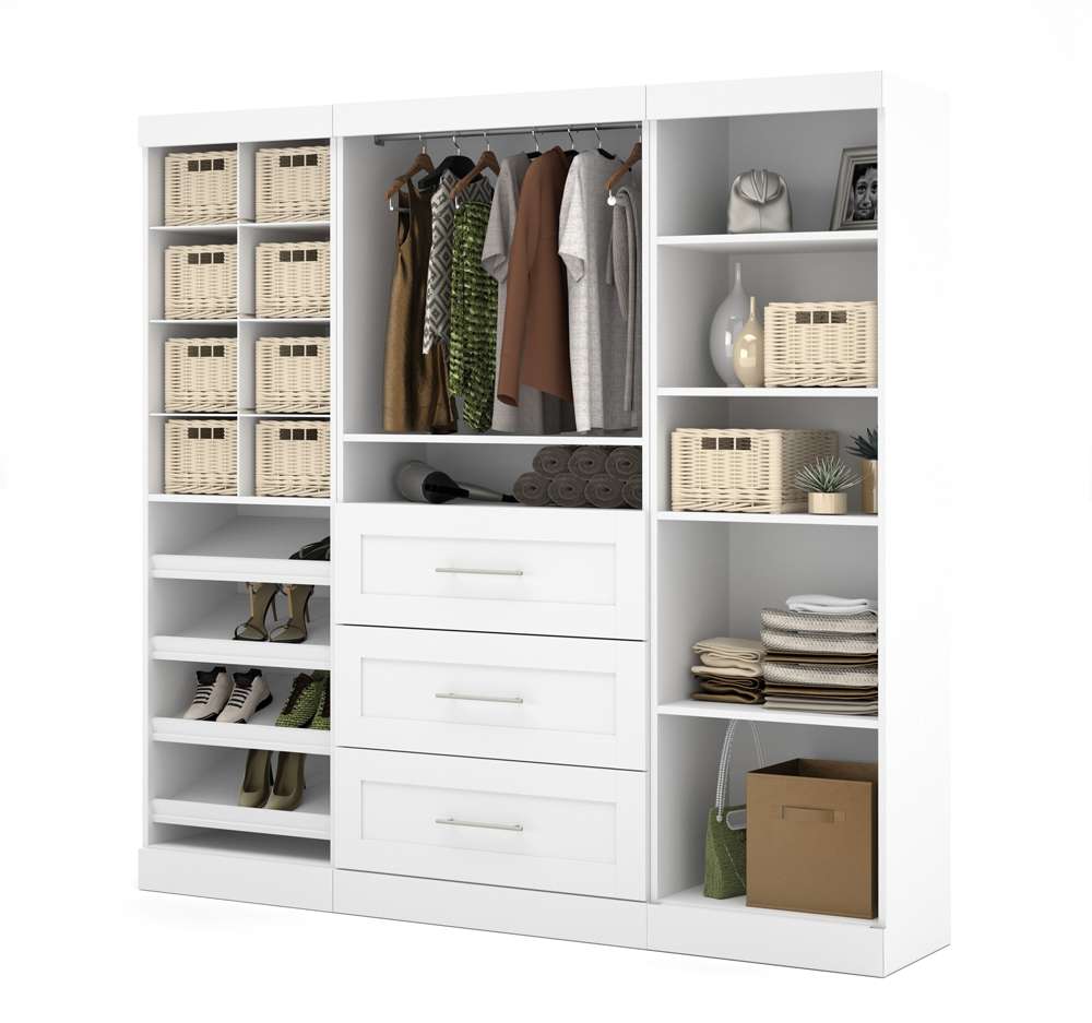 Bestar - Pur 86in Closet Organizer with Storage Cubbies in White - 26853-17 veiw 2