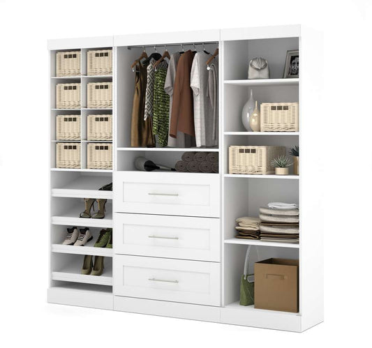 Bestar - Pur 86in Closet Organizer with Storage Cubbies in White - 26853-17 veiw 2