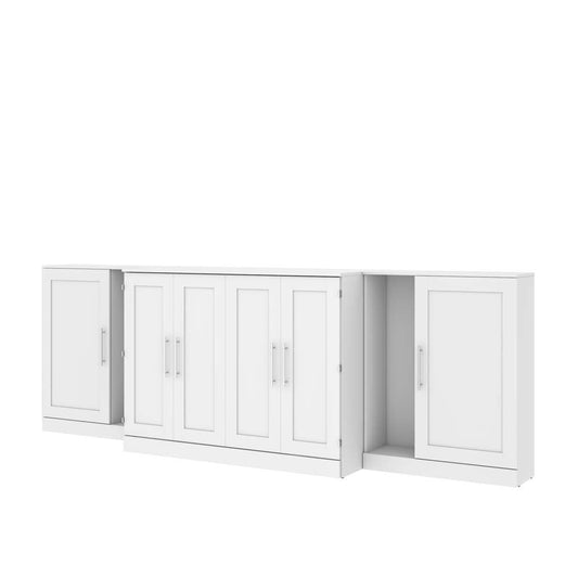Bestar - Pur Full Cabinet Bed with Mattress and Storage Cabinets (133W) in White - 126690-000017 veiw 1