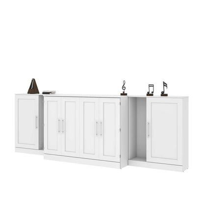Bestar - Pur Full Cabinet Bed with Mattress and Storage Cabinets (133W) in White - 126690-000017 veiw 3