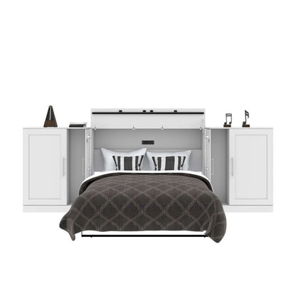 Bestar - Pur Full Cabinet Bed with Mattress and Storage Cabinets (133W) in White - 126690-000017 veiw 6