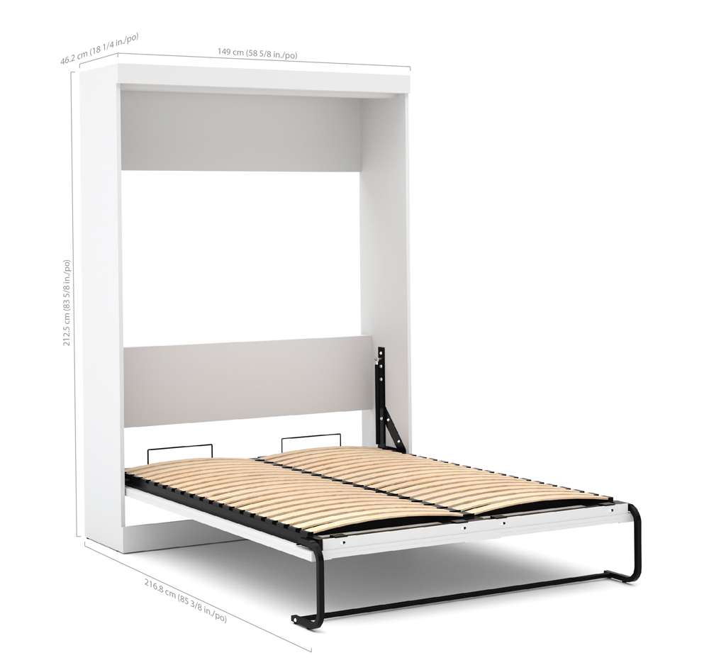 Bestar - Pur Full Murphy Bed and 2 Shelving Units with Drawers (120W) in White - 26890-17 veiw 3