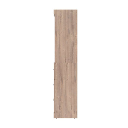 Bestar - Pur Full Murphy Bed and 2 Shelving Units with Drawers (131W) in Rustic Brown - 26896-000009 veiw 4