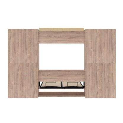 Bestar - Pur Full Murphy Bed and 2 Shelving Units with Drawers (131W) in Rustic Brown - 26896-000009 veiw 11