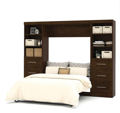 Bestar - Pur Full Murphy Bed and 2 Storage Units with Drawers (109W) in Chocolate - 26894-69 veiw 2
