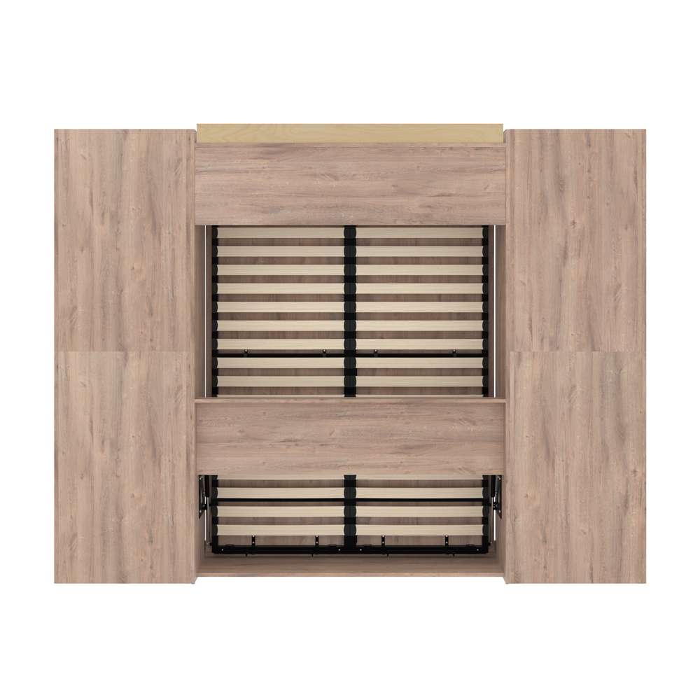 Bestar - Pur Full Murphy Bed and 2 Storage Units with Drawers (109W) in Rustic Brown - 26894-000009 veiw 5