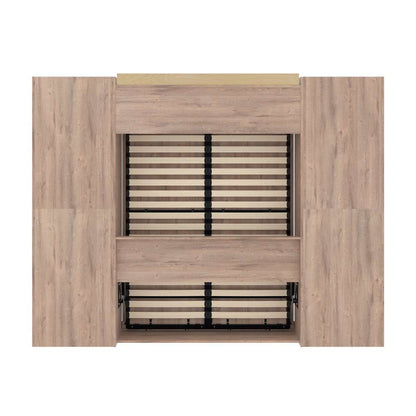 Bestar - Pur Full Murphy Bed and 2 Storage Units with Drawers (109W) in Rustic Brown - 26894-000009 veiw 5