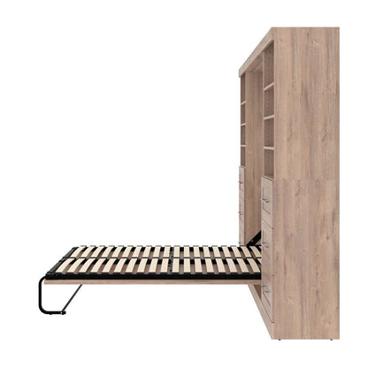 Bestar - Pur Full Murphy Bed and 2 Storage Units with Drawers (109W) in Rustic Brown - 26894-000009 veiw 10