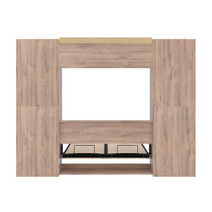 Bestar - Pur Full Murphy Bed and 2 Storage Units with Drawers (109W) in Rustic Brown - 26894-000009 veiw 11