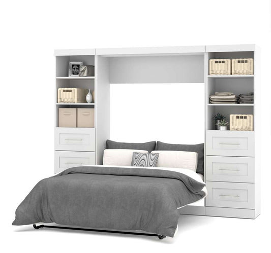 Bestar - Pur Full Murphy Bed and 2 Storage Units with Drawers (109W) in White - 26894-17 veiw 2