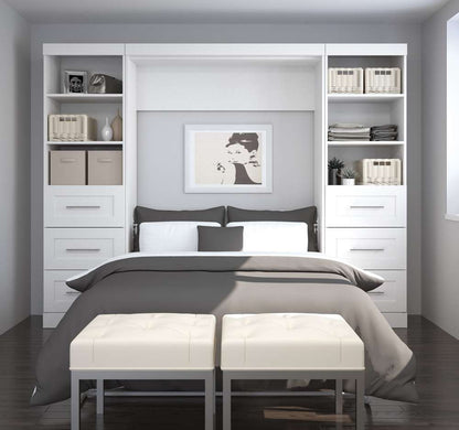 Bestar - Pur Full Murphy Bed and 2 Storage Units with Drawers (109W) in White - 26894-17 veiw 3