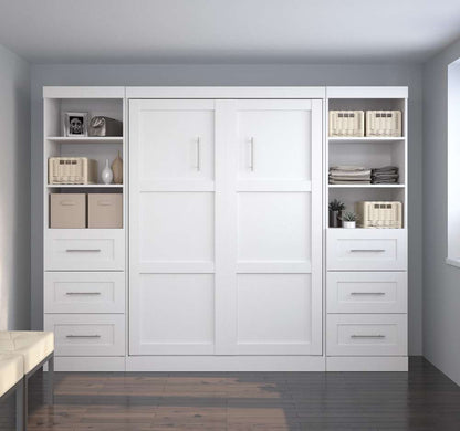 Bestar - Pur Full Murphy Bed and 2 Storage Units with Drawers (109W) in White - 26894-17 veiw 4