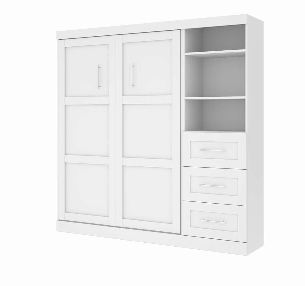 Bestar - Pur Full Murphy Bed and Storage Unit with Drawers (84W) in White - 26868-17 view 1