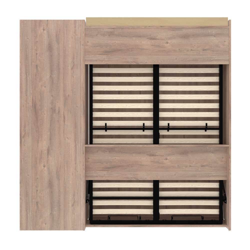 Bestar - Pur Full Murphy Bed and Storage Unit with Drawers (84W) in Rustic Brown - 26868-000009 veiw 5