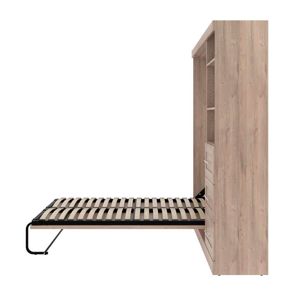Bestar - Pur Full Murphy Bed and Storage Unit with Drawers (84W) in Rustic Brown - 26868-000009 veiw 10