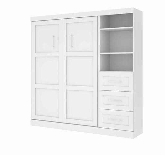 Bestar - Pur Full Murphy Bed and Storage Unit with Drawers (84W) in White - 26868-17 veiw 1