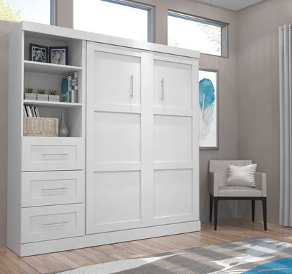 Bestar - Pur Full Murphy Bed and Storage Unit with Drawers (84W) in White - 26868-17 veiw 3