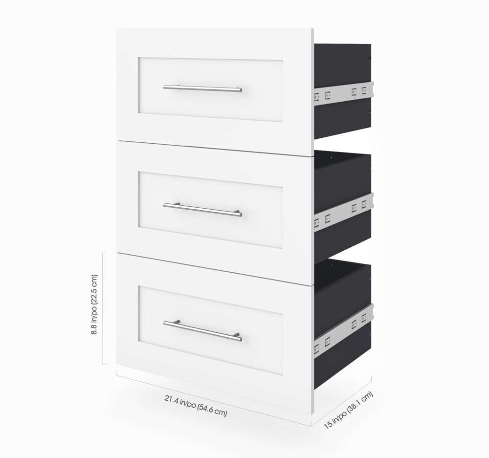 Bestar - Pur Full Murphy Bed and Storage Unit with Drawers (84W) in White - 26868-17 veiw 6