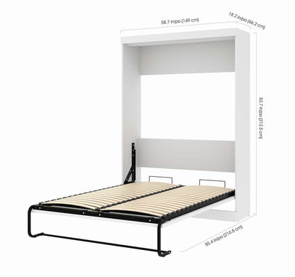 Bestar - Pur Full Murphy Bed and Storage Unit with Drawers (84W) in White - 26868-17 veiw 7
