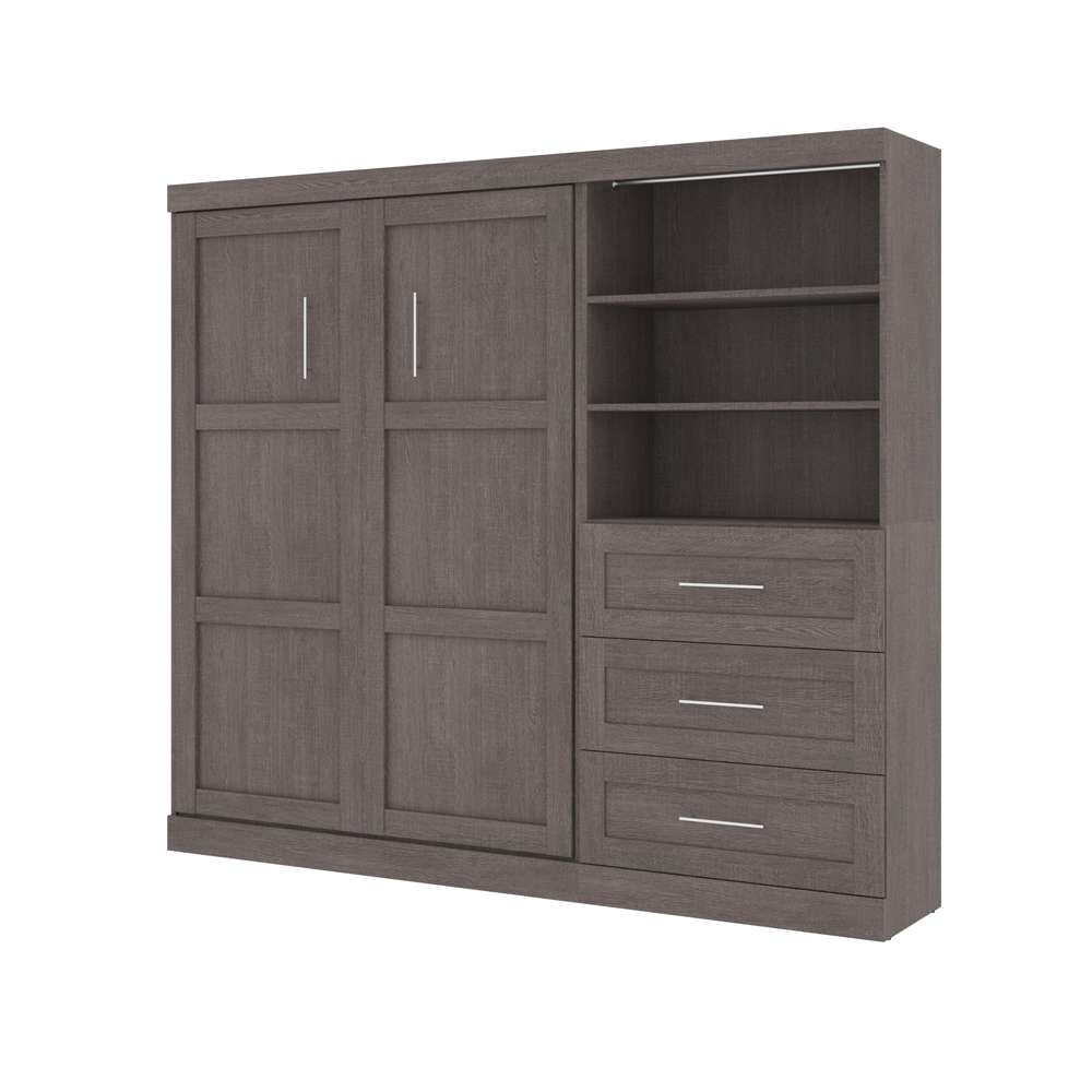 Bestar - Pur Full Murphy Bed and Storage Unit with Drawers (95W) in Bark Grey - 26891-47 veiw 2