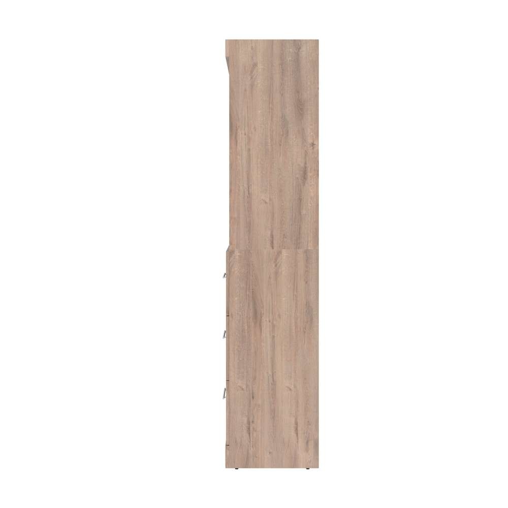 Bestar - Pur Full Murphy Bed and Storage Unit with Drawers (95W) in Rustic Brown - 26891-000009 veiw 4