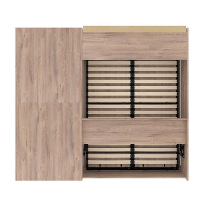 Bestar - Pur Full Murphy Bed and Storage Unit with Drawers (95W) in Rustic Brown - 26891-000009 veiw 5