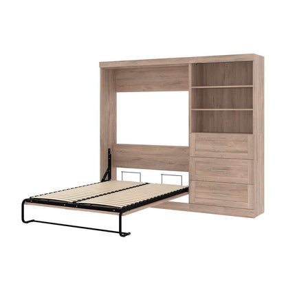Bestar - Pur Full Murphy Bed and Storage Unit with Drawers (95W) in Rustic Brown - 26891-000009 veiw 7