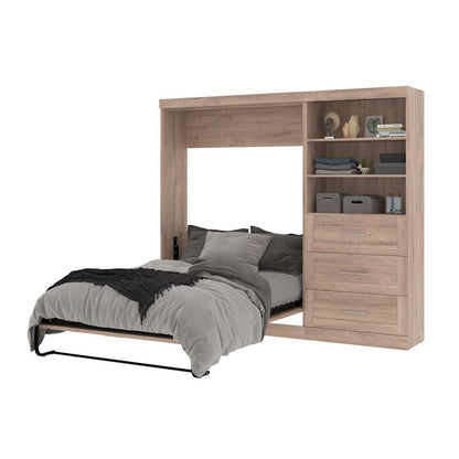 Bestar - Pur Full Murphy Bed and Storage Unit with Drawers (95W) in Rustic Brown - 26891-000009 veiw 8