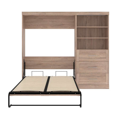 Bestar - Pur Full Murphy Bed and Storage Unit with Drawers (95W) in Rustic Brown - 26891-000009 veiw 9