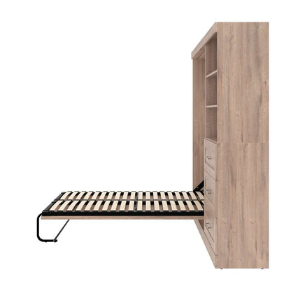 Bestar - Pur Full Murphy Bed and Storage Unit with Drawers (95W) in Rustic Brown - 26891-000009 veiw 10