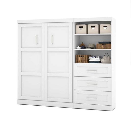 Bestar - Pur Full Murphy Bed and Storage Unit with Drawers (95W) in White - 26891-17 veiw 1