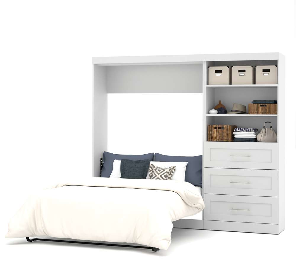 Bestar - Pur Full Murphy Bed and Storage Unit with Drawers (95W) in White - 26891-17 veiw 2