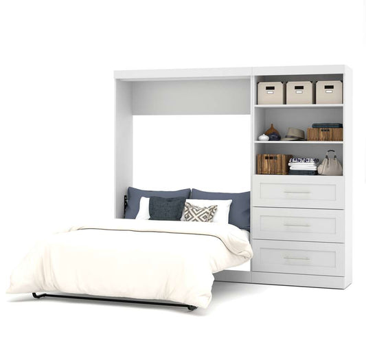 Bestar - Pur Full Murphy Bed and Storage Unit with Drawers (95W) in White - 26891-17 veiw 2