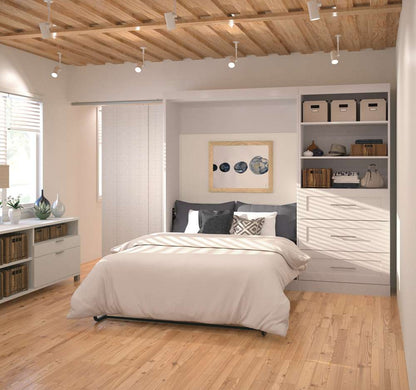 Bestar - Pur Full Murphy Bed and Storage Unit with Drawers (95W) in White - 26891-17 veiw 3