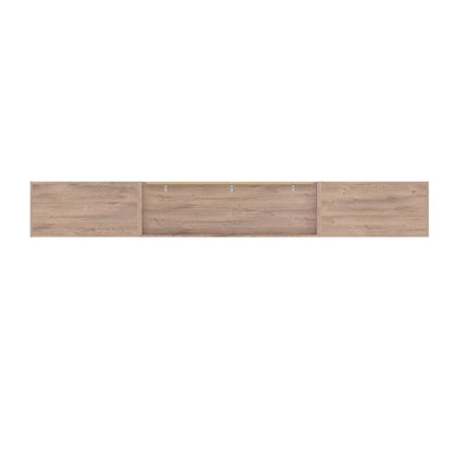 Bestar - Pur Full Murphy Bed with 2 Shelving Units (131W) in Rustic Brown - 26895-000009 veiw 6