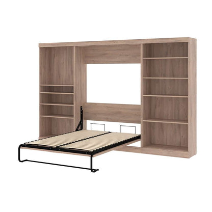 Bestar - Pur Full Murphy Bed with 2 Shelving Units (131W) in Rustic Brown - 26895-000009 veiw 7