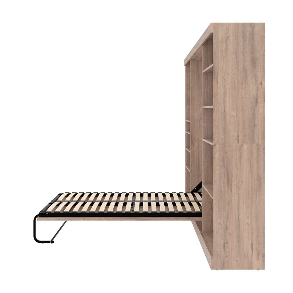 Bestar - Pur Full Murphy Bed with 2 Shelving Units (131W) in Rustic Brown - 26895-000009 veiw 10