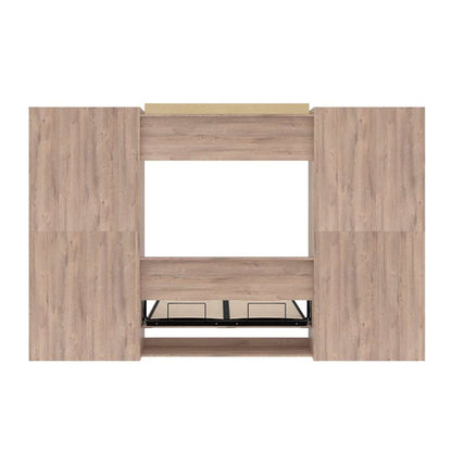 Bestar - Pur Full Murphy Bed with 2 Shelving Units (131W) in Rustic Brown - 26895-000009 veiw 11