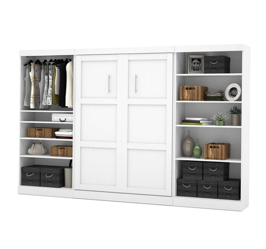 Bestar - Pur Full Murphy Bed with 2 Shelving Units (131W) in White - 26895-17 veiw 1