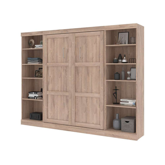 Bestar - Pur Full Murphy Bed with 2 Storage Units (109W) in Rustic Brown - 26893-000009 veiw 2