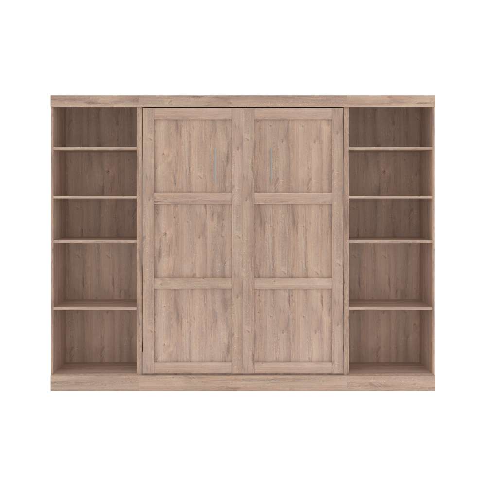 Bestar - Pur Full Murphy Bed with 2 Storage Units (109W) in Rustic Brown - 26893-000009 veiw 3