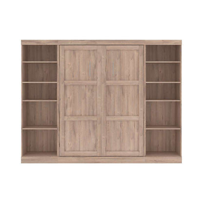 Bestar - Pur Full Murphy Bed with 2 Storage Units (109W) in Rustic Brown - 26893-000009 veiw 3