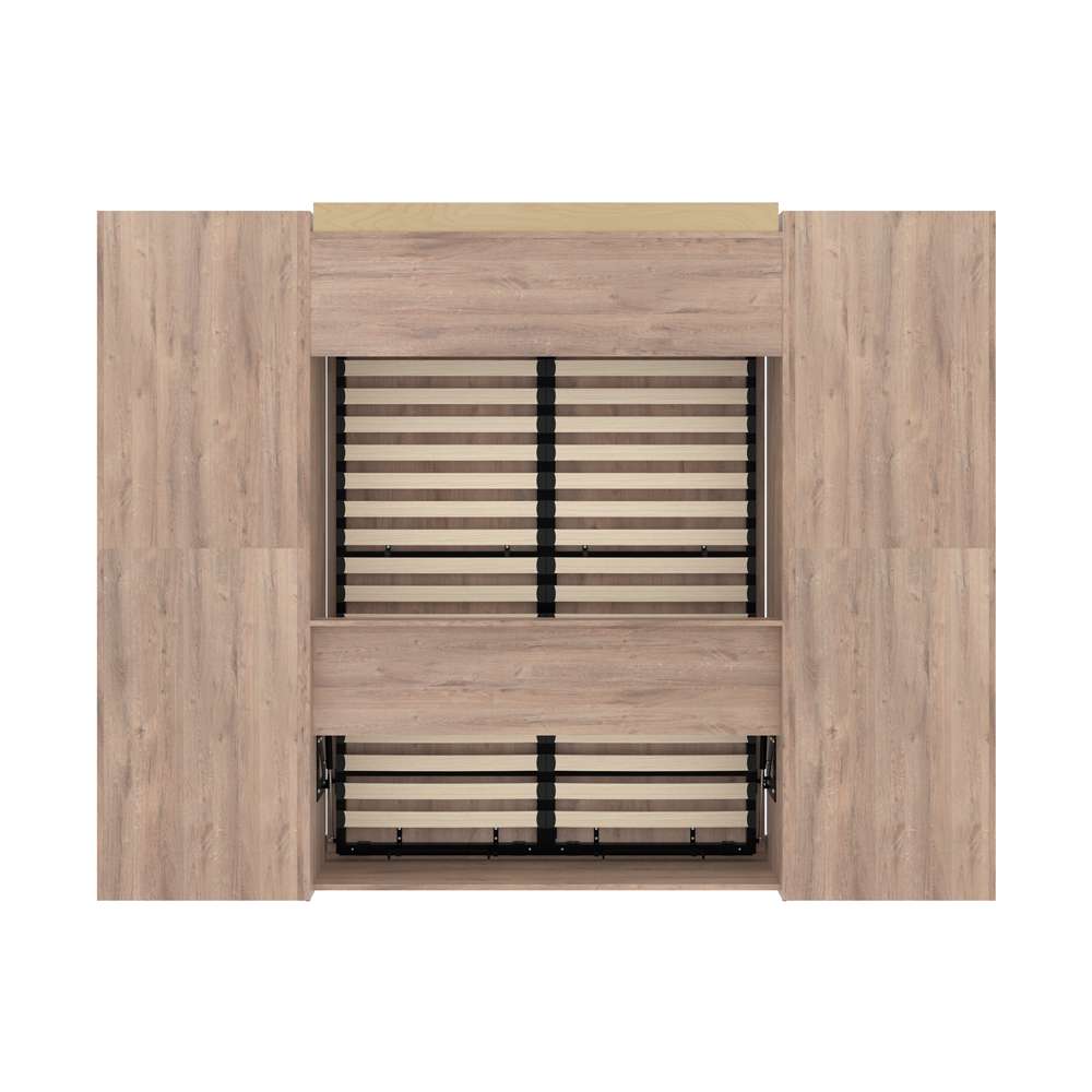 Bestar - Pur Full Murphy Bed with 2 Storage Units (109W) in Rustic Brown - 26893-000009 veiw 5