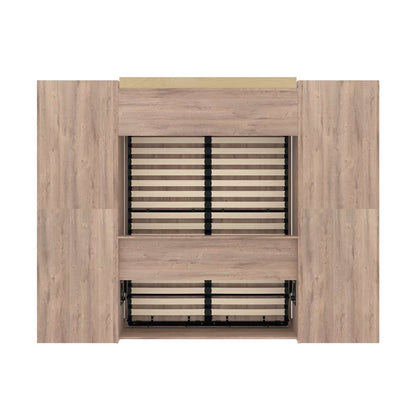 Bestar - Pur Full Murphy Bed with 2 Storage Units (109W) in Rustic Brown - 26893-000009 veiw 5