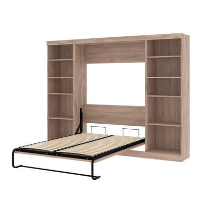 Bestar - Pur Full Murphy Bed with 2 Storage Units (109W) in Rustic Brown - 26893-000009 veiw 7