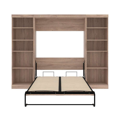 Bestar - Pur Full Murphy Bed with 2 Storage Units (109W) in Rustic Brown - 26893-000009 veiw 9