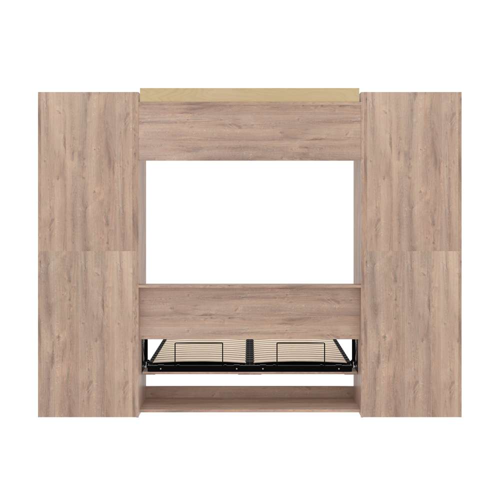 Bestar - Pur Full Murphy Bed with 2 Storage Units (109W) in Rustic Brown - 26893-000009 veiw 11
