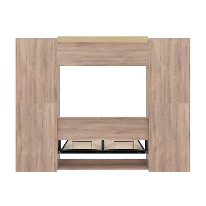 Bestar - Pur Full Murphy Bed with 2 Storage Units (109W) in Rustic Brown - 26893-000009 veiw 11